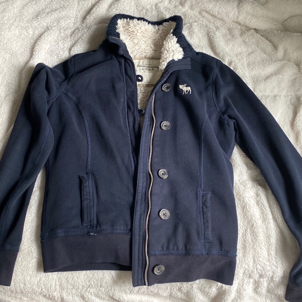 Abercrombie & Fitch Fuzzy Jacket, Button Up And Z… - image 1